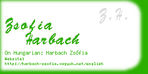 zsofia harbach business card